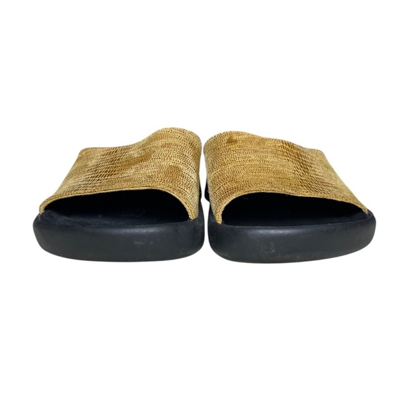 Birkenstock Tatami Bridget Slide Sandals Women's Size 37 6 GOLD Leather Slip On - Picture 7 of 11